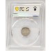 AUSTRALIA 1957 . THREEPENCE . ERROR . BROCKAGE . PCGS AU55